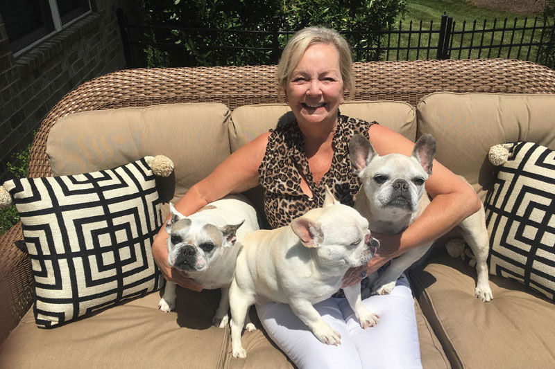 Deborah and her three four-legged friends